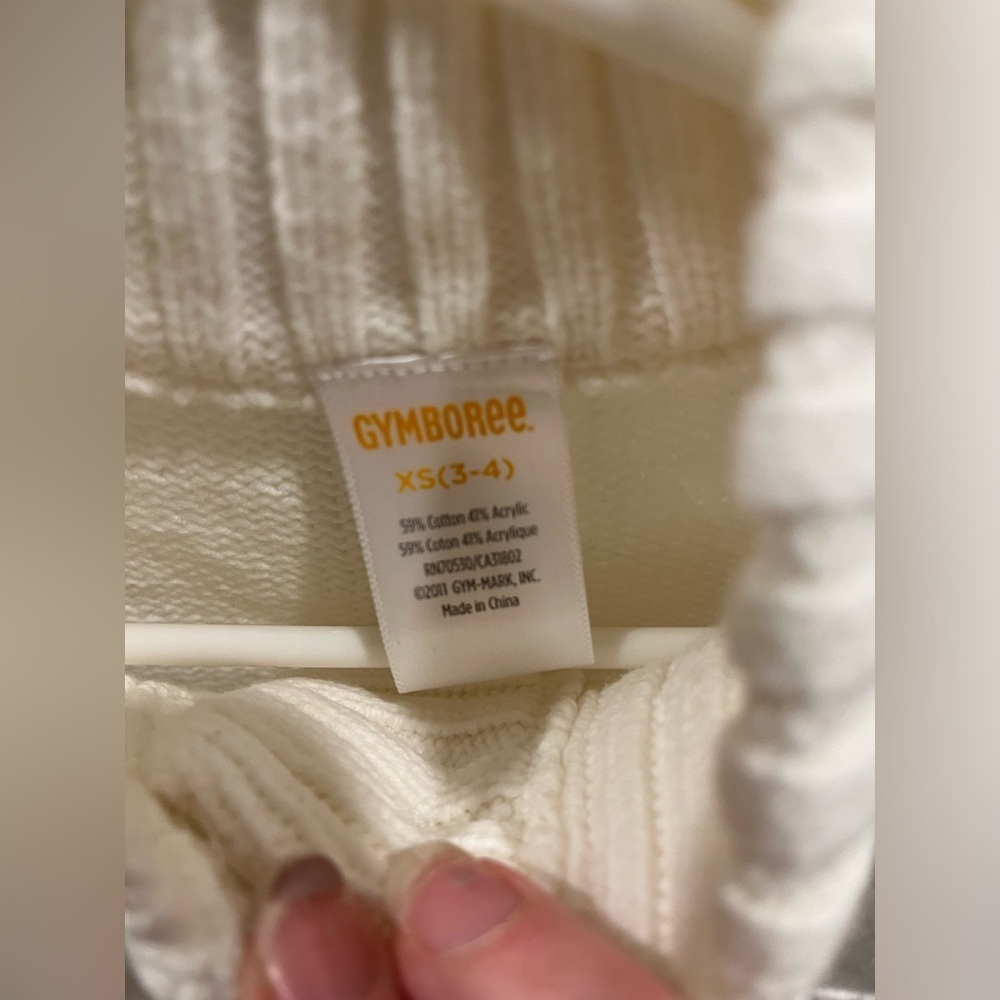 Gymboree size XS (3-4) winter white cardigan with colored buttons - Picture 5 of 6